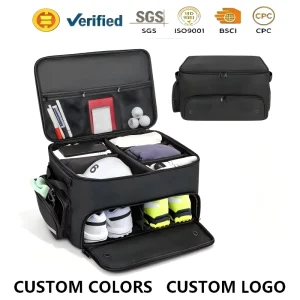 Custom 2 level Golf Suitcase Organizer Waterproof Golf Organizer Separate Compartments Accommodate Accessories Golf Storage Bag