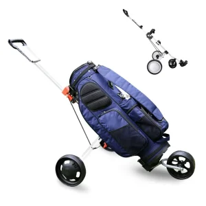 Custom 4 Wheel Foldable Push Golf Trolley Professional Caddie with Key Features