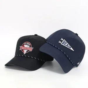 Custom 5 Panel Nylon Golf Hat Waterproof Quick Dry Breathable Rope Cap Premium Embroidery Logo Performance Sport Cap OEM Factory