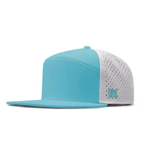 Custom 6 Panel Custom Blue Oxford Sporty Polyester Laser Cut Snapback Hat Waterproof Quick Drying Fabric Rebound Baseball Cap