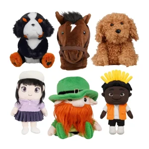 Custom Animal Golf Head Cover Cute Golf Accessories Plush Brown Horse Golf Driver Club Headcovers