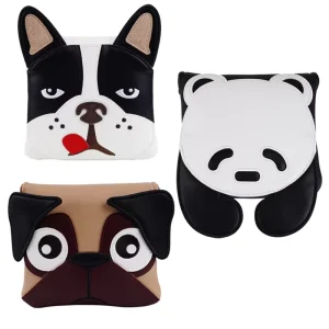 Custom Animal Golf Putter Covers PU Leather French Bulldog Panda Pug Mallet Putter Club Head Covers OEM ODM Golf Headcover