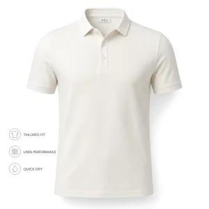 Custom Athletic Fit Polo for Men Moisture Wicking UPF Lightweight Short Sleeve Resort Apparel Performance Golf Tennis Uniform