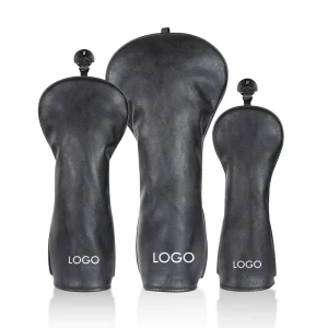 Custom Black Blank PU Leather Golf Driver Club Headcover