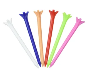 Custom Bulk Reusable Unbreakable Blue Red Flexible Magnet Prong Plastic Golf Tees 80mm Long Magnetic Bamboo Rubber Tees