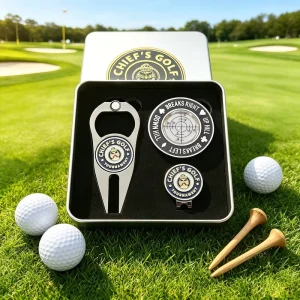 Custom Club Logo Golf Gift Set Metal Enamel Ball Markers Golf Divot Repair Tool and Golf Poker Chip Golf Accessories Set