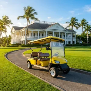 Custom Color Logo Optional Lithium Battery 4 Wheel Electric Golf Cart for Golf Club