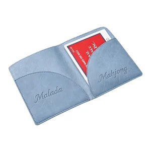 Custom Color Mahjong Scorecard Holder PU Leather Personalized Mahjong Card Folios Mahjong Card Protective Cover