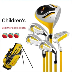 Custom Colored Lightweight Right handed Golf Clubs for Teenagers and Boys Complete Set Including a Backpack 5 Clubs