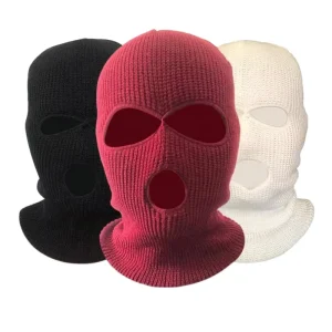 Custom Colors 3 Holes Full Face Cover Soft Winter Balaclava Warmly Knitted Ski Mask for Men Women Outdoor Sports