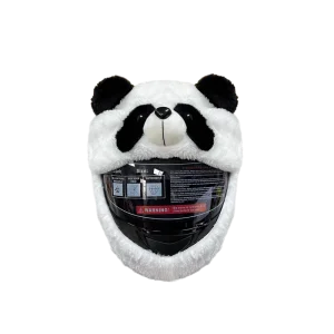 Custom Cute Plush Panda Stretchy Motorcycle Helmet Cover Plush Headgear Cute Head Cover for Halloween Doll for Kids