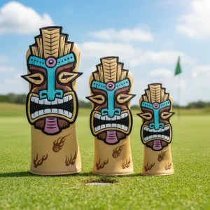 Custom Design Embroidered Logo Golf Driver Wood Hybrid Head Cover OEM PU Leather Golf Headcovers
