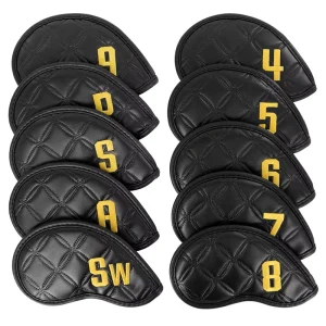 Custom Design Embroidery Animal Style Golf Club Iron Headcover PU Leather Magnetic Durable & Portable High Quality