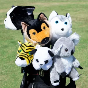 Custom Design Golf Club Head Covers Leather Animal Headcovers Plush Tiger Golf Driver Head Cover