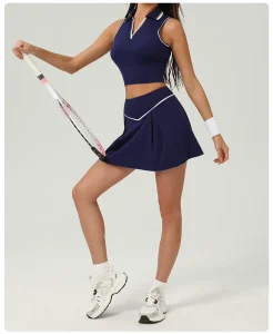 Custom Design Ladies Golf Apparel OEM ODM Breathable Moisture Wicking Women Golf Tracksuit 2 Piece Golf Polo and Skort Set