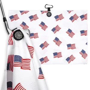 Custom Design Magnet Golf Towel Clip Printed Flag Logo Golf Towels Microfiber Waffle Magnetic Golf Towel