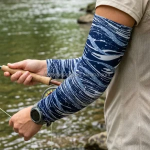 Custom Design Outdoor Sports Fitness Cycling Motorcycling Fishing Trekking Trail Golf Uv Sun Protection Cool Ice Silk Arm Sleeve