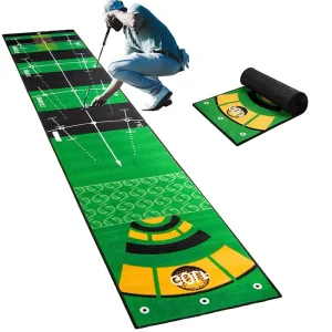 Custom Design Pattern Indoor Outdoor Mini Golf Practice Training Aid Golf Putting Green Mat Nylon TPR Backing