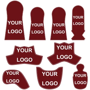 Custom Design Pattern and Logo Embroidery PU Leather Driver Fairway Hybrid Wood Iron Blade Mallet Putter Club Set Golf Headcover