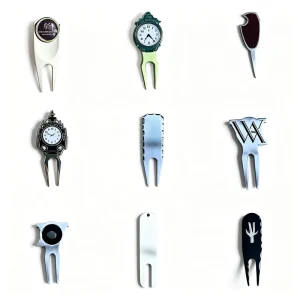 Custom Die Cast Golf Divot Repair Tool Irregular Special Shape Golf Pitch Fork Customized Art logo Golf Club Gifts Freeartdesign