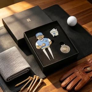 Custom Die Casted Foldable Wrench Golf Divot Tool Ball Marker Plain Flat Belt Clip Laser Logo Metal With Bottle Opener Set