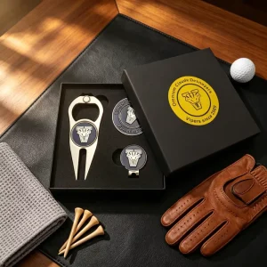 Custom Die Casted Golf Foldable Divot Repair Tool Blank Flat Laser Logo Metal With Bottle Opener Set