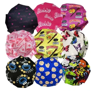 Custom Double Layer Satin Hair Designers Bonnets
