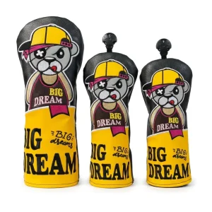 Custom Driver Wood Headcover PU Leather Embroidered Logo Eco Friendly Elastic Self Fixing Closure 3 Layer