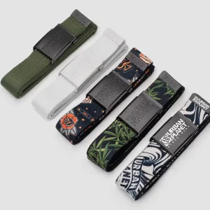Custom Elastic Woven Fabric Webbing Belt Adjustable Alloy Buckle Casual Golf Gear Printed Nylon Material