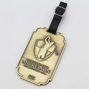 Custom Embossed Logo Metal Disc Golf BagTags Luggage Tag With Golf Club Name