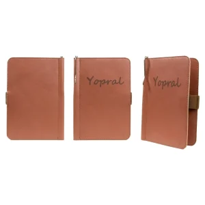 Custom Embossed Printing Logo Golf Scorecard Holder PU Genuine Leather Golf Course Yardage Book Scorecard Holder