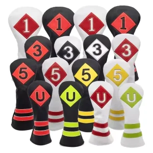 Custom Embroidered Logo Golf Wood Headcovers Set PU Leather Patch Letter Driver Fairway Hybrid Covers Waterproof Luxury Design