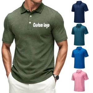 Custom Embroidered Logo Men’s Golf Polo Shirts Quick Dry Breathable Golf Apparel Manufacturer and Supplier
