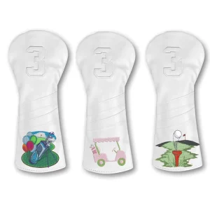 Custom Embroidered PU Leather Golf Driver Headcover 460cc YP091301