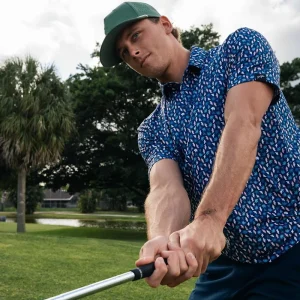Custom Embroidered Polyester Design High-temperature Transfer Golf Pattern Printing for Quick-drying Golf Men