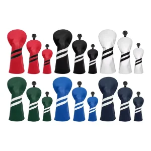 Custom Embroidered Waterproof Fabric and PU Leather Golf Club Head Covers