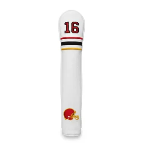 Custom Embroidered Waterproof Golf Alignment Stick Cover Premium PU Leather Slip on Training Rod Protector Retro
