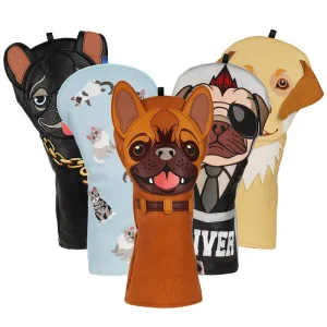 Custom Embroidery Golf Accessories Kitten Puppy Driver Wood OEM Quilted Head Covers Cute Pet Golf Headcover