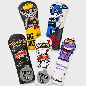 Custom Embroidery Golf Headcover Fairway Hybrid Club Cover Golf Head Covers Premium Leather Golf Accessories Supplier