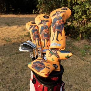 Custom Embroidery Golf Headcover Mexican Style Guitar Driver Golf Head Cover Set Durable Golf Accessories Gifts