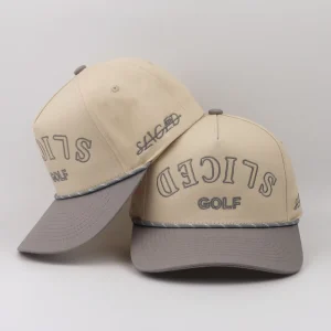 Custom Embroidery Logo 5 Panel Two Tone Dad Hat High Quality Cotton Rope Gorras Curved Brim Sports Baseball Cap
