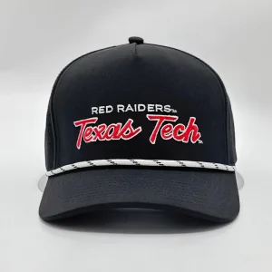 Custom Embroidery Logo Image 5 Panel Golf Rope Hat High Quality Performance Waterproof Polyester Sport Baseball Cap