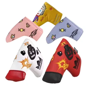 Custom Embroidery PU Leather Golf Headcover Portable Putter Club Covers Golf Head Cover