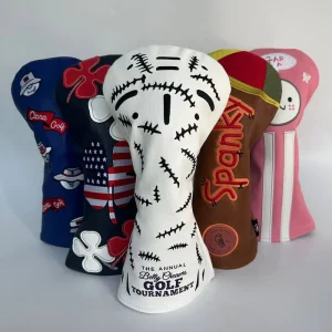 Custom Embroidery Premium Leather Golf Club Headcover Set Waterproof Cute Fit #1 #3 #5 Driver Fairway Hybrid Woods Headcover