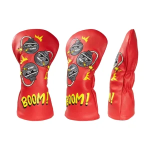 Custom Embroidery Waterproof Premium Leather Golf Club Headcover Set for #1 #3 #5 Driver Fairway Hybrid Fit Woods