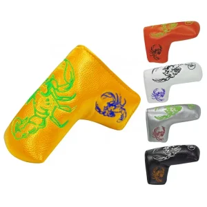 Custom Embroidery or Blank Magnetic Closure PU Leather Waterproof Golf Putter Head Cover