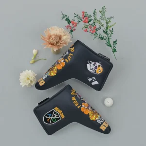 Custom Exotic with Embroidery Logo PU Leather Waterproof Golf Club Covers Magnetic Putter Golf Head Cover