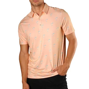 Custom Featherweight No Tuck Floral Party Promotional Mesh Lightweight Soft Neon Golf Polo Shirts