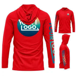 Custom Fishing Hoodie Long Sleeve UV Protection Fishing Shirt Breathable Moisture Wicking Fishing Wear for Men Women Adult Youth