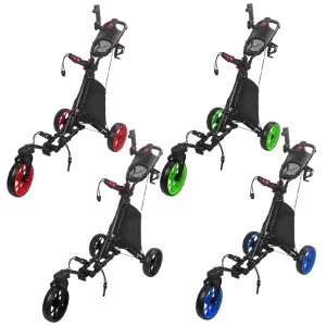 Custom Foldable 3 Wheel Golf Trolley Push Pull Golf Cart with Cup Holder Foot Brake Drink Umbrella Holder Portable Golf Trolley